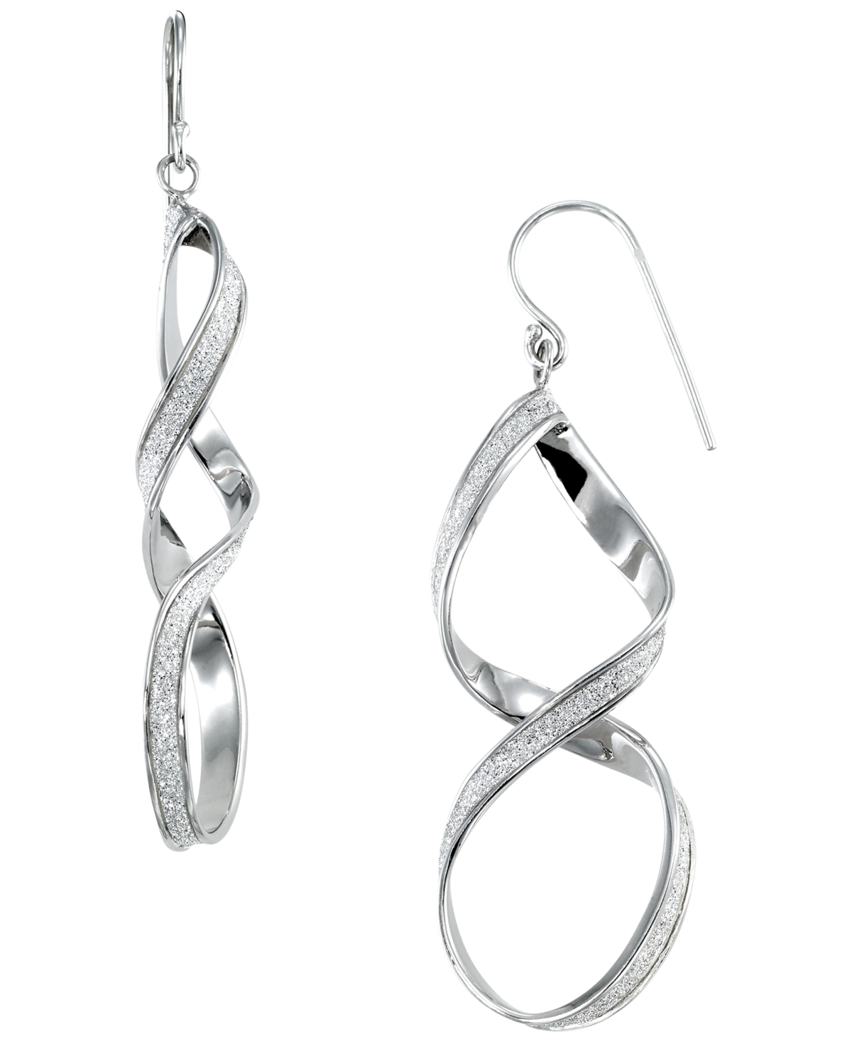 Macy's Glitter Twisted Teardrop 2-Pc. Dangle Earrings Set in Sterling Silver