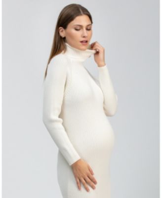 Maternity Ribbed Turtleneck Bodycon Maxi Dress Giorgia