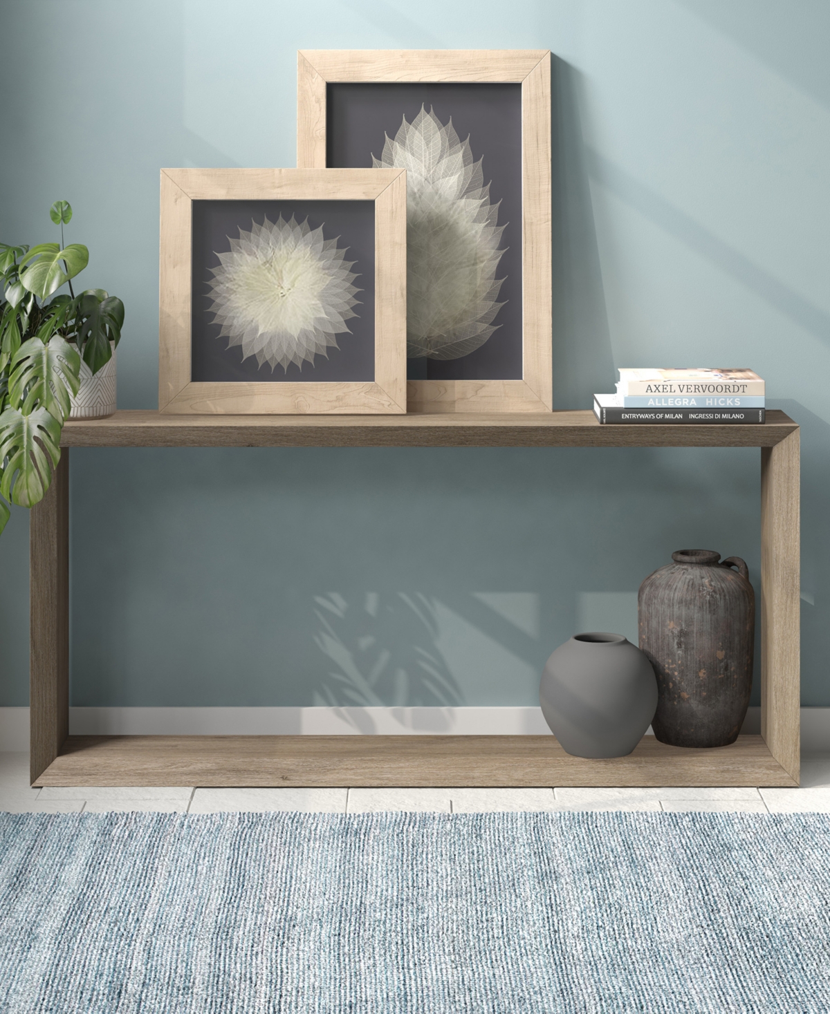 Hudson & Canal Osmond 64" Wood Wide Rectangular Console Table