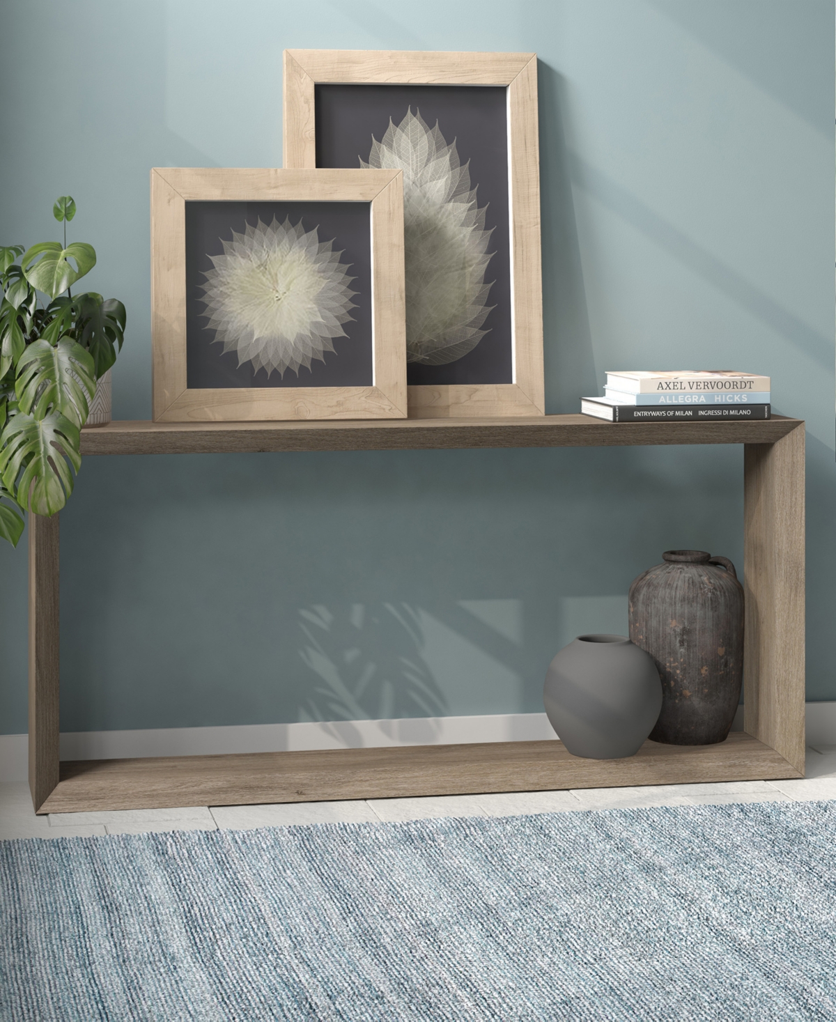 Hudson & Canal Osmond 64" Wood Wide Rectangular Console Table