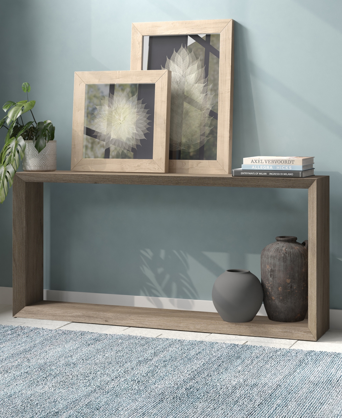 Hudson & Canal Osmond 64" Wood Wide Rectangular Console Table