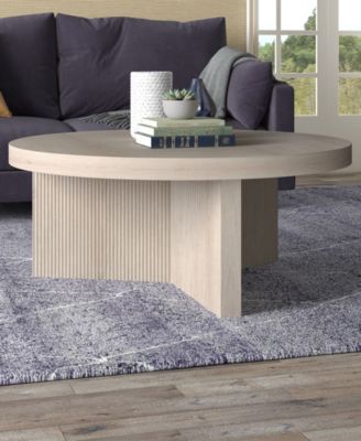 Holm 36" Wood Wide Round Coffee Table