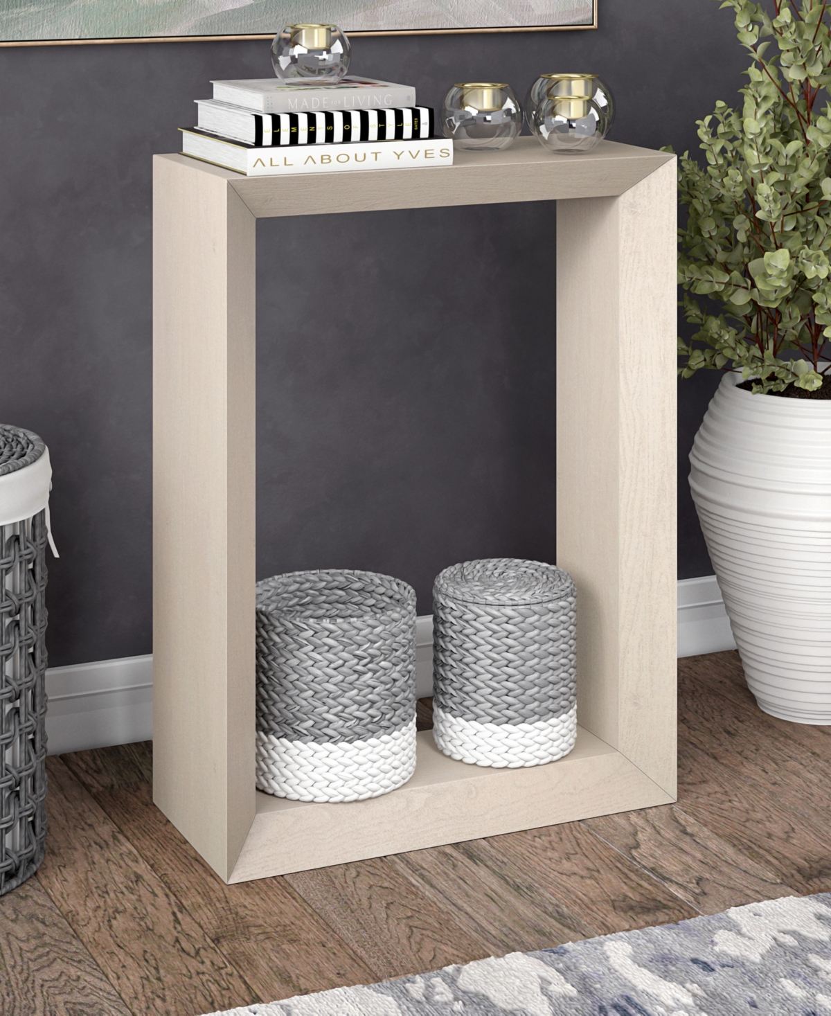 Hudson & Canal Osmond 22" Wood Wide Rectangular Console Table