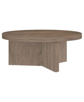 Holm 36" Wood Wide Round Coffee Table