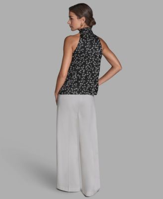 Women's Sleeveless Tie Neck Top