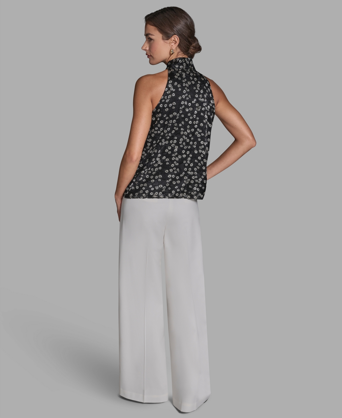 Bcbg Women's Sleeveless Tie Neck Top