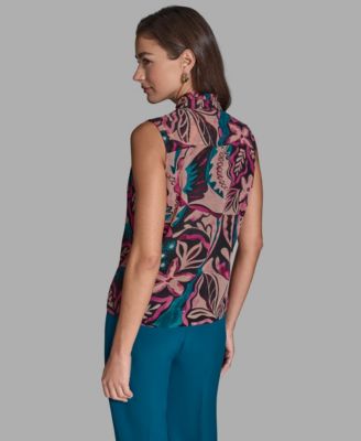 Women's Sleeveless Ruffle Front Top