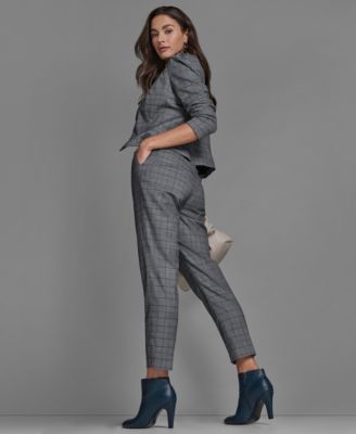 Women's Plaid Long-Sleeve Ruffle Jacket