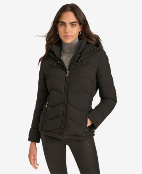 Женские куртки Calvin Klein Short Zip-Up Hooded Puffer Coat