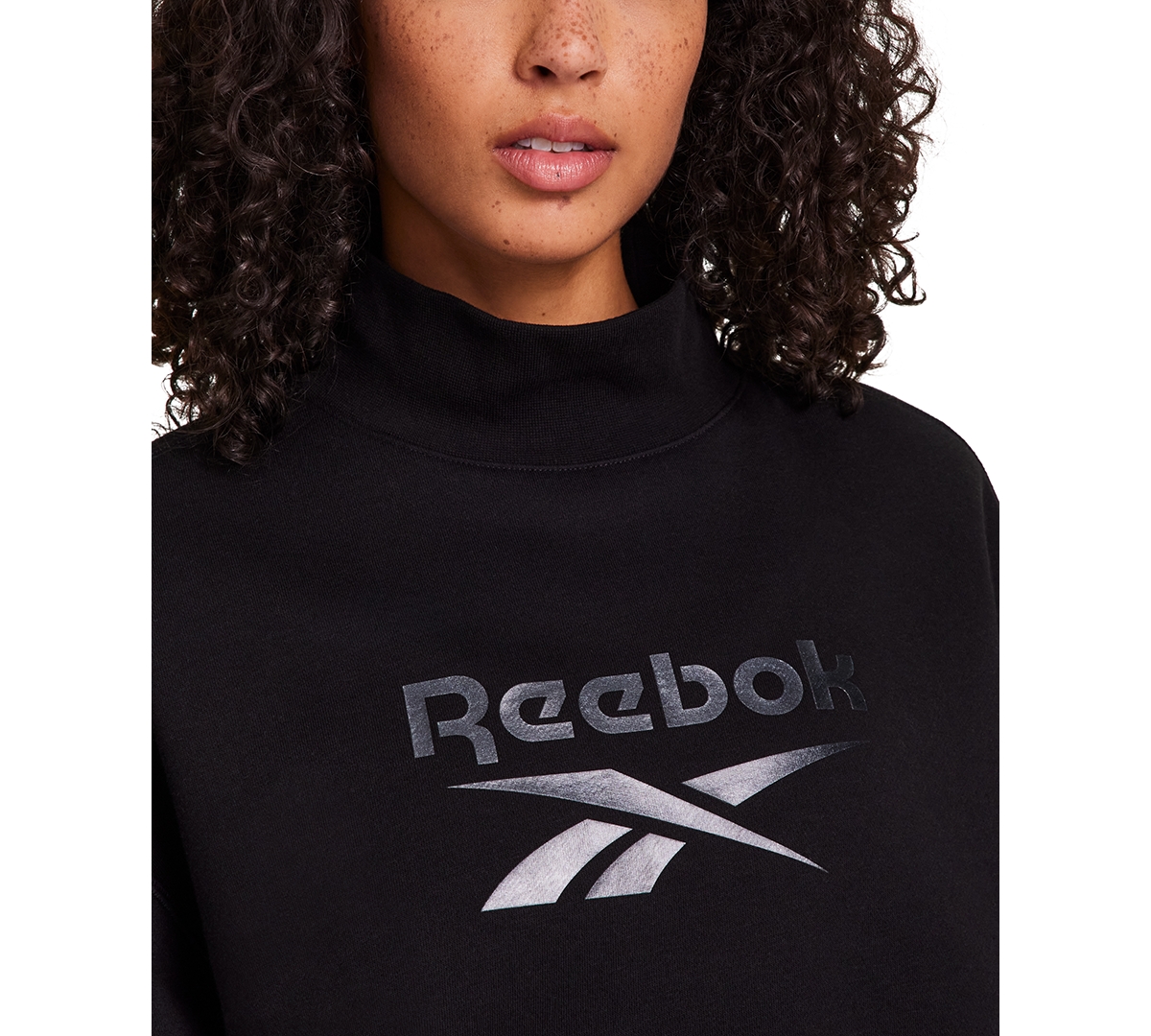 Reebok Women's Medium Vector Mock Neck Sweatshirt