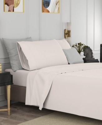Brushed Cool Crisp 225-Thread Count Solid Cotton 4-Pc. Sheet Set, Queen