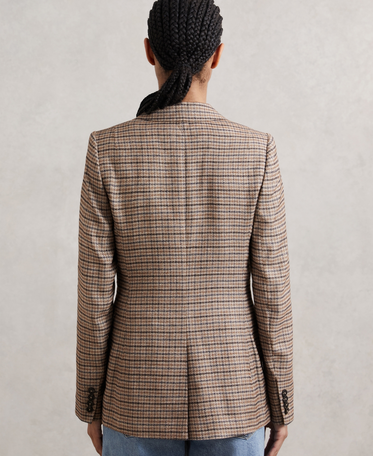 Reiss Women's River Check Single-Breasted Blazer
