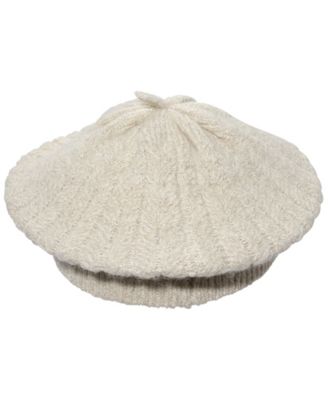 Metallic Herringbone Knit Beret Hat