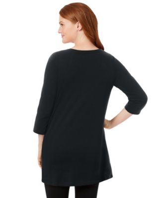 Women's Within Perfect Three-Quarter-Sleeve Scoopneck Tunic Top