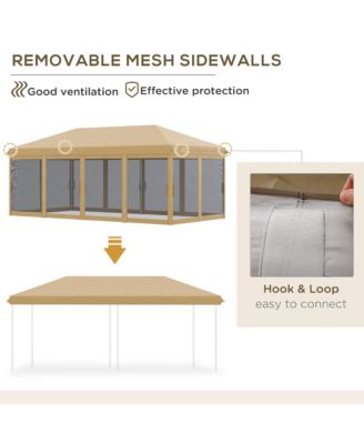 10' x 20' Pop Up Canopy with 6 Sidewall Mesh Nettings,