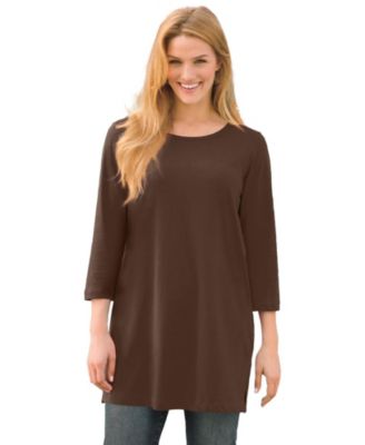 Women's Within Perfect Three-Quarter-Sleeve Scoopneck Tunic Top