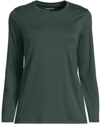 Plus Size Supima Cotton Long Sleeve Crewneck T-Shirt