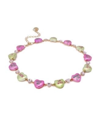 Faux Stone Sweetheart Collar Necklace