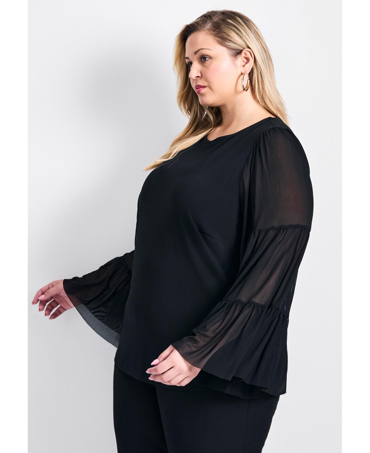 Avenue Women's Mylo Mesh Bell Sleeve Top