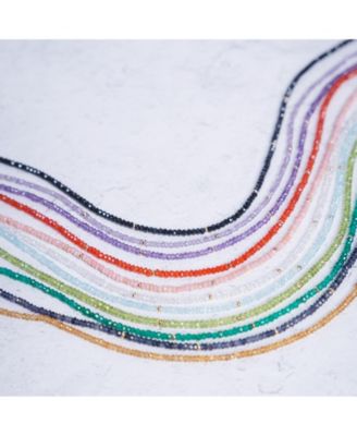 Pink Amethyst Bead Necklace 14K Gold