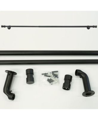 Patented Blackout Extendable Curtain Rod with Double Cap Finials