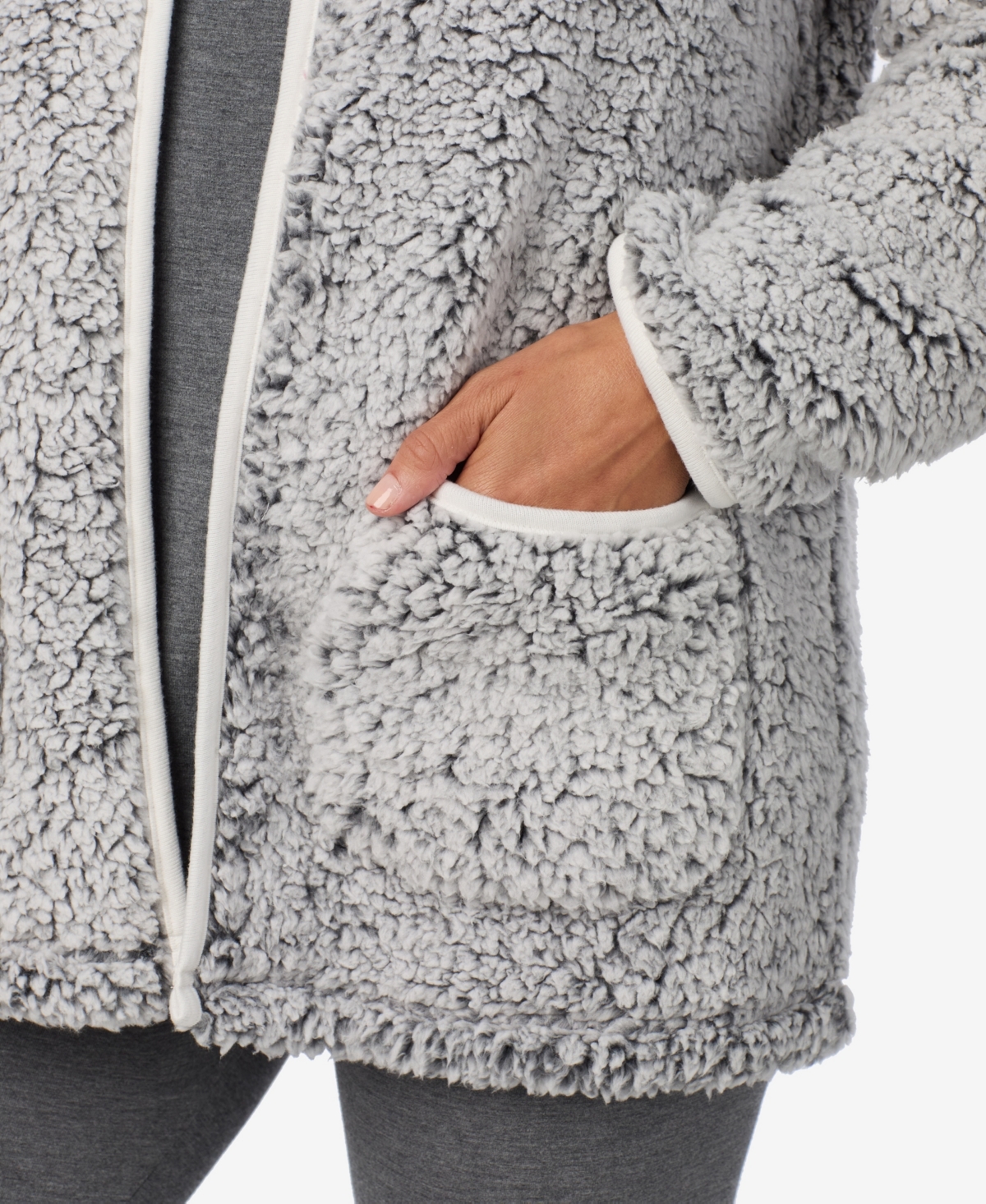 Cuddl Duds Women's Long Sleeve Cardigan In Gray