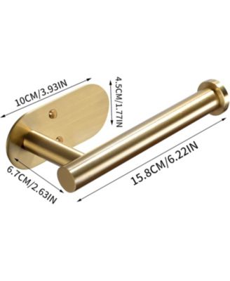 Adhesive Toilet Paper Holder - Brushed Brass Toilet Roll Holder Stick on Wall for Bathroom, SUS 304 Stainless Steel