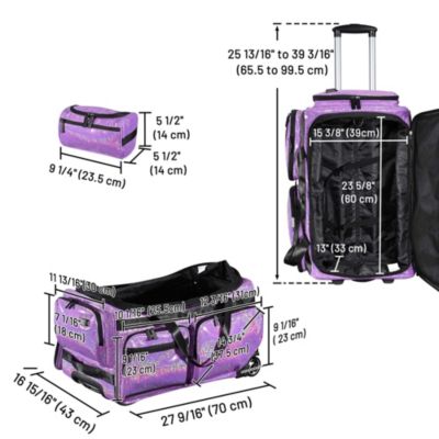 Rolling Dance Bag with Wheels Travel Duffle Bag Expandable FA Starry