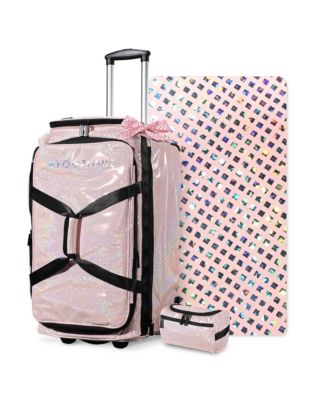 Rolling Dance Bag with Garment Rack Wheels Travel Duffle Bag FA Starry