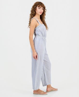 Petite Cotton Smocked-Waist Jumpsuit