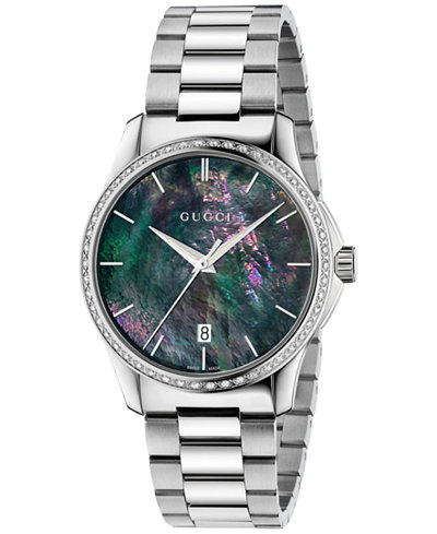 Gucci Unisex Swiss G-Timeless Stainless Steel Bracelet Watch 38mm YA126458