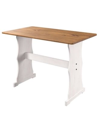 Solid Pine Corner Dining Booth in Distressed White