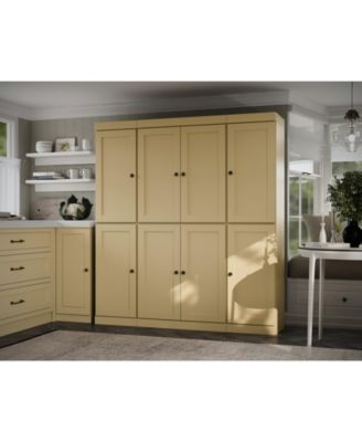100% Solid Wood Pantry Cabinet, Shaker Doors, 2 Drawers, Adjustable Shelves, 65" Wide, 71.5" Tall