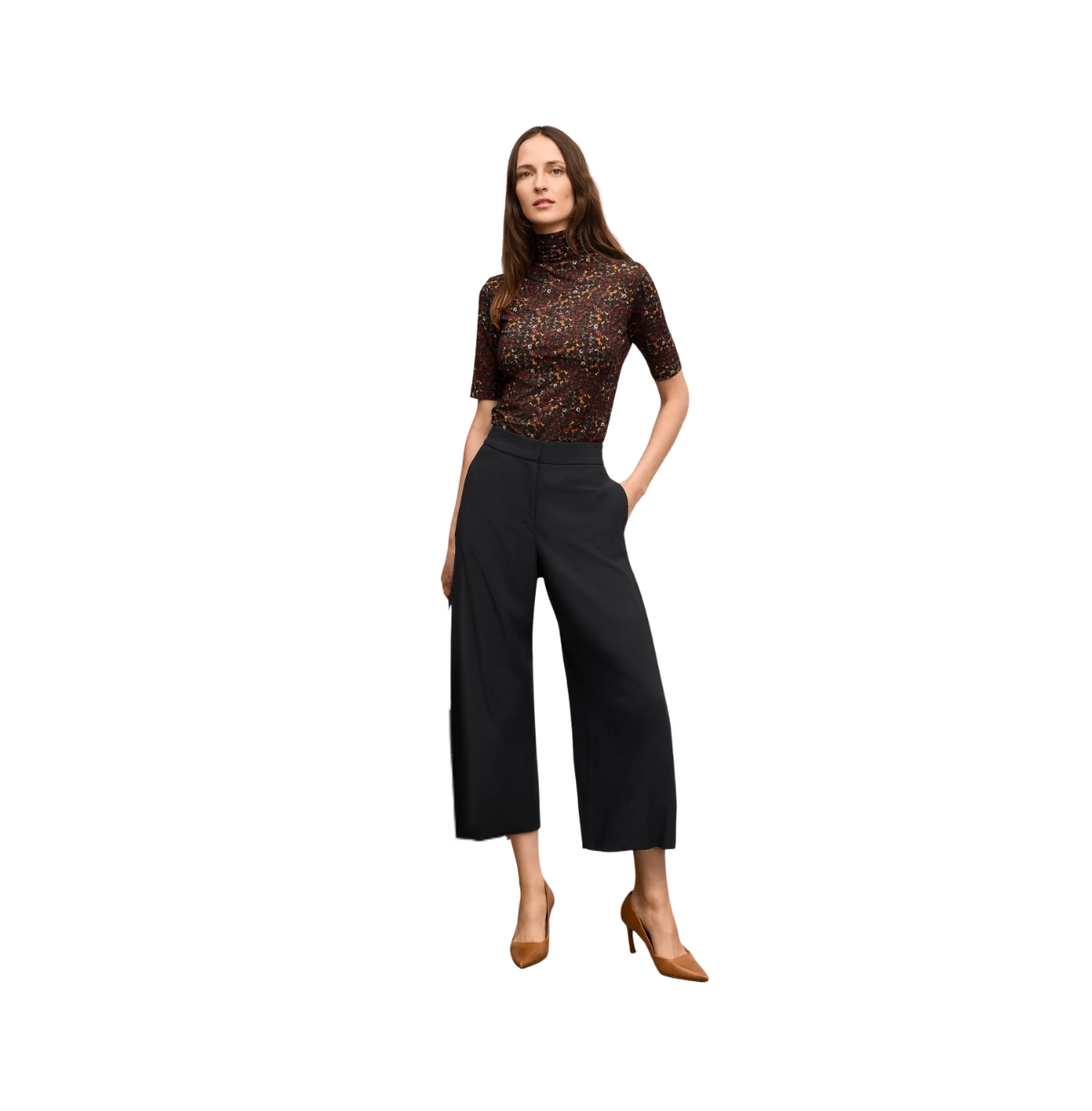 M.m.LaFleur Women's Jax Turtleneck Tee - Printed Jersey