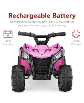 6V Kids Ride-On 4-Wheeler Quad ATV Car w/ 1.8mph Max Speed, Treaded Tires