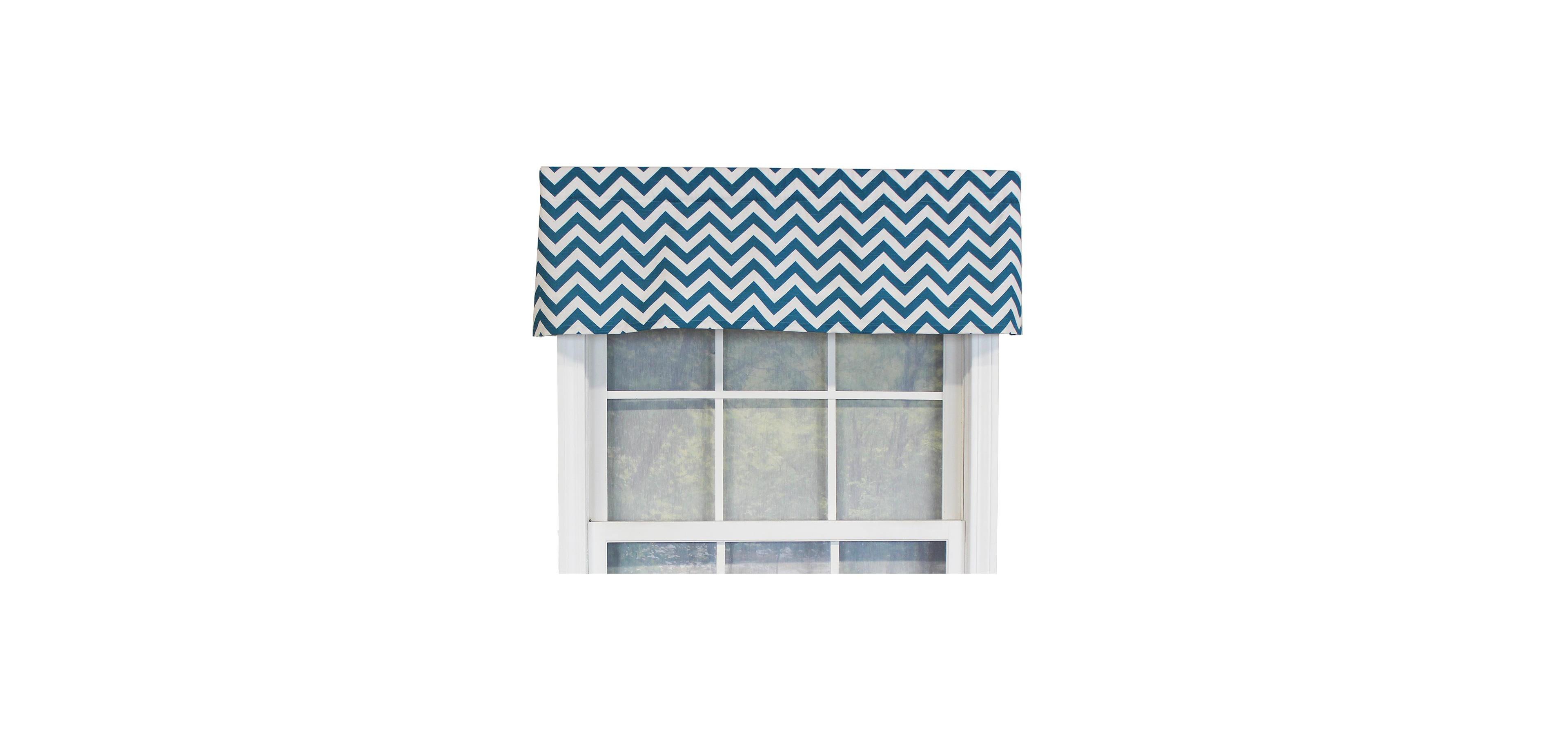 Rlf Home Zig-Zag Tailored 100% Cotton with Fully Lined 3" Rod Pocket Valnance for Windows 50" x 14"
