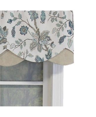 Gianna Petticoat Valance Natural. 3"Rod Pocket, Contrast Bottom fabric. 50"W x 15"L