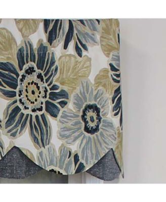 Verona Petticoat Modern Premium Design Printed Valance 3" Rod Pocket 50" x 15" Blue/Gray