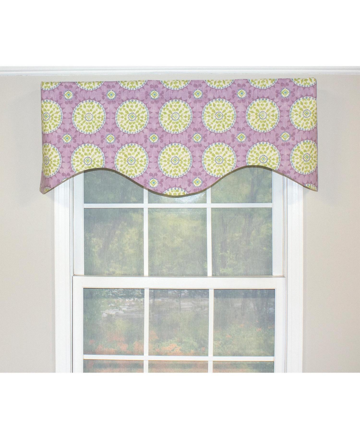 Rlf Home Canne Cornice 100% Cotton with Fully Lined 3" Rod Pocket Valnance for Windows 50" x 17" Heather
