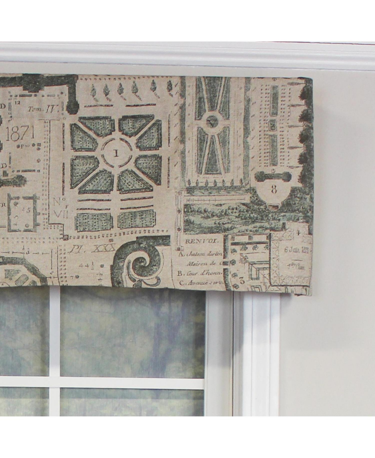 Rlf Home Le Jardin Tailored 100% Cotton with Fully Lined 3" Rod Pocket Valnance for Windows 50" x 14" Spa