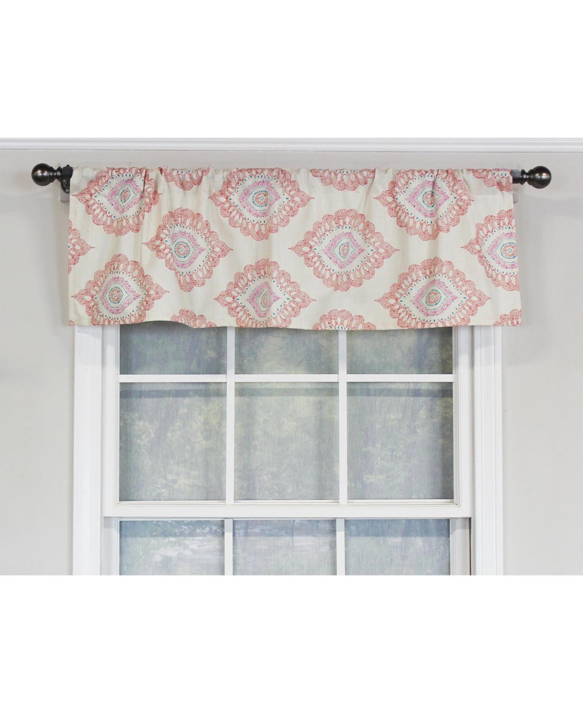 Rlf Home Exquisite Tailored 100% Cotton with Fully Lined 3" Rod Pocket Valnance for Windows 50" x 14" Scarlet