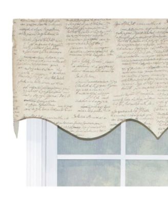Cursive Regal 100% Cotton with Fully Lined 3" Rod Pocket Valnance for Windows 50" x 17" Putty