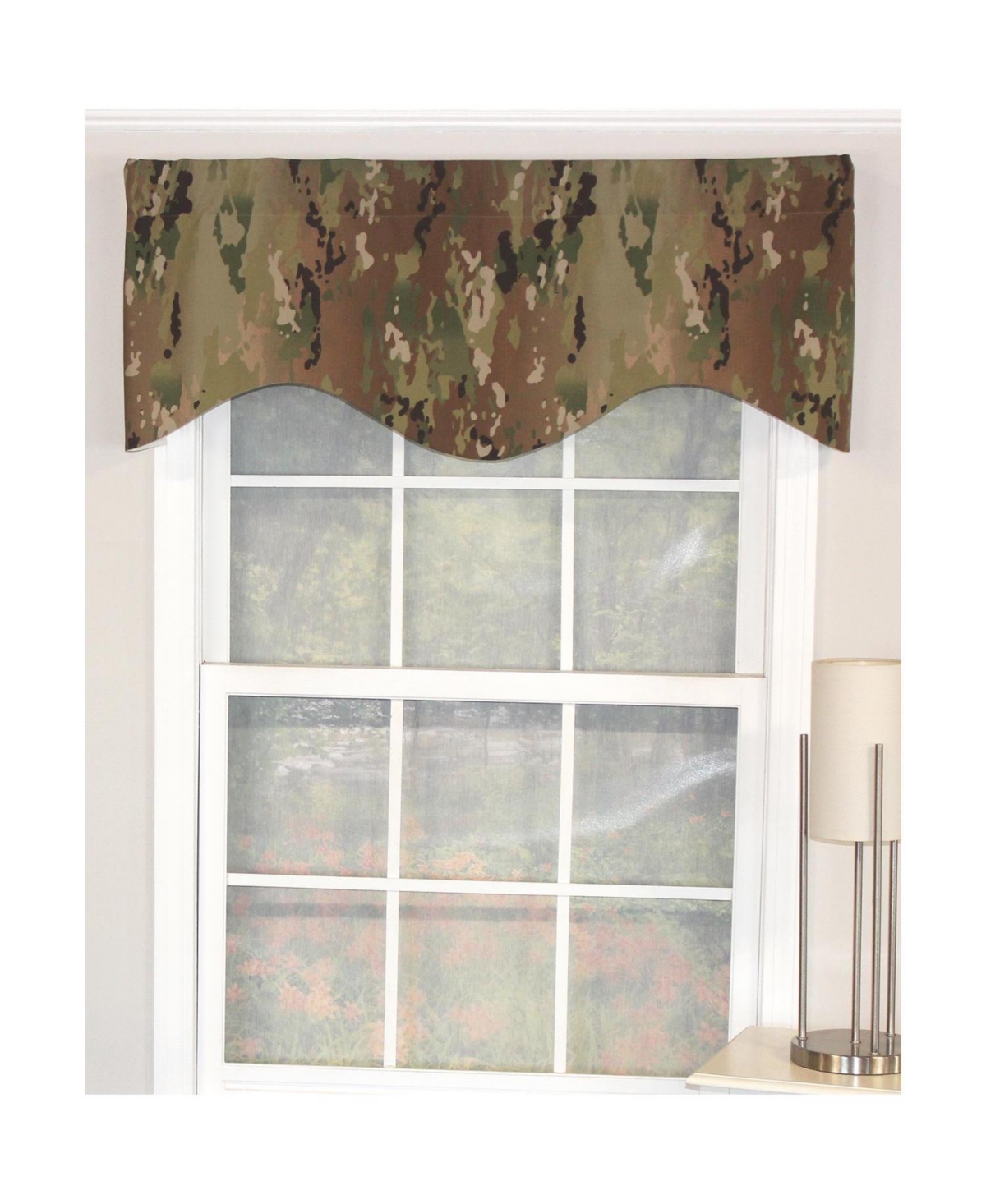 Rlf Home Cloak Cornice 100% Cotton with Fully Lined 3" Rod Pocket Valnance for Windows 50" x 17" Green