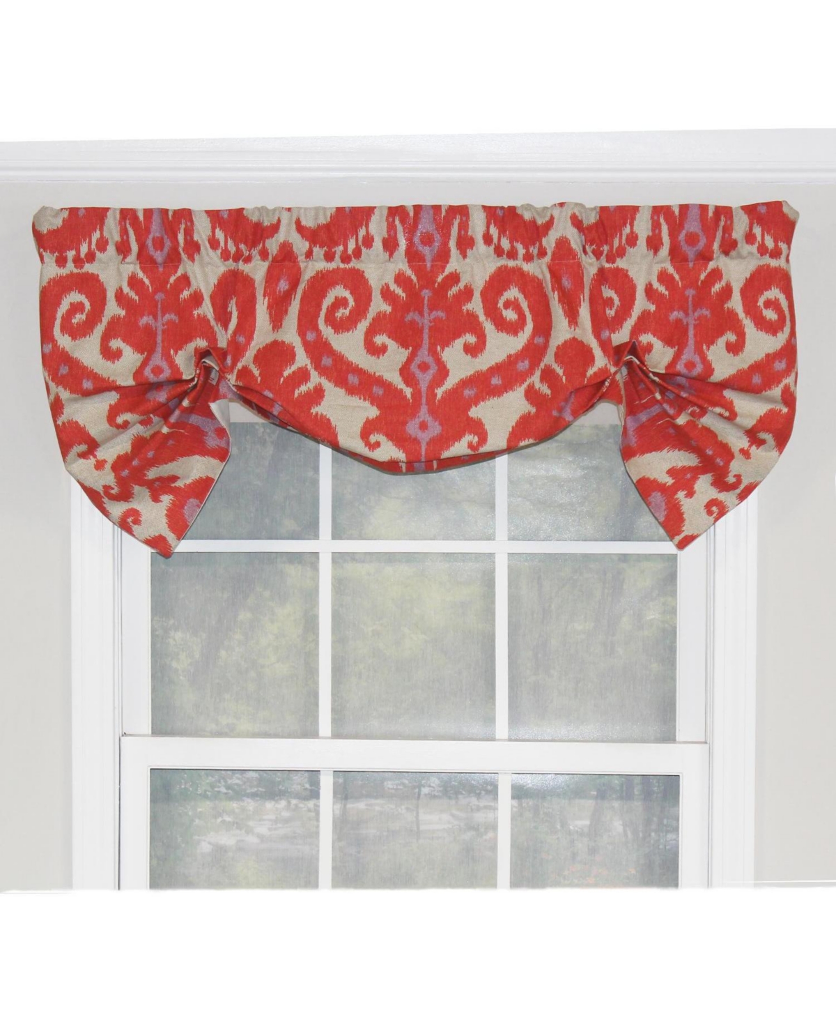Rlf Home Vibrant Colors in Southwest Designs Butterfly Stylish Windows Valance 3" Rod Pocket 50" x 16" Hibiscus Orange