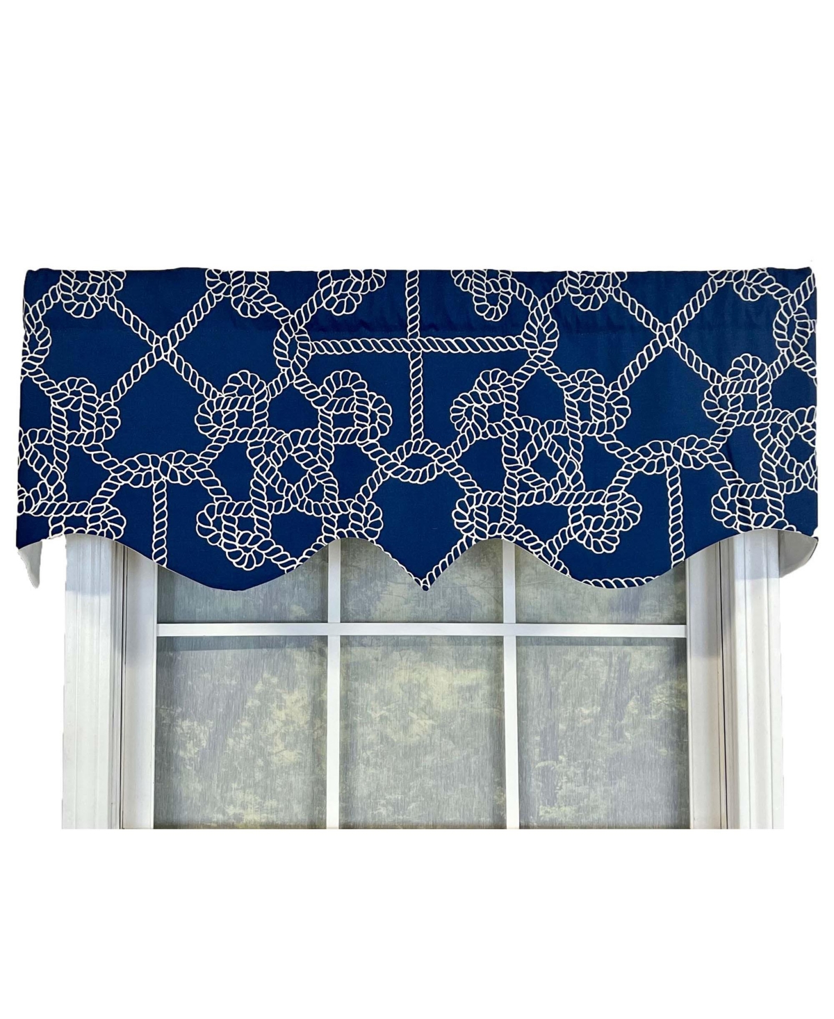 Knotty Regal Style All Season 3" Rod Pocket Valance 50" x 17" Blue by Rlf Home