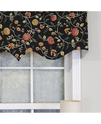 Modern Design Classic Nightfall Regal Style Window Valance 50" x 17" Black