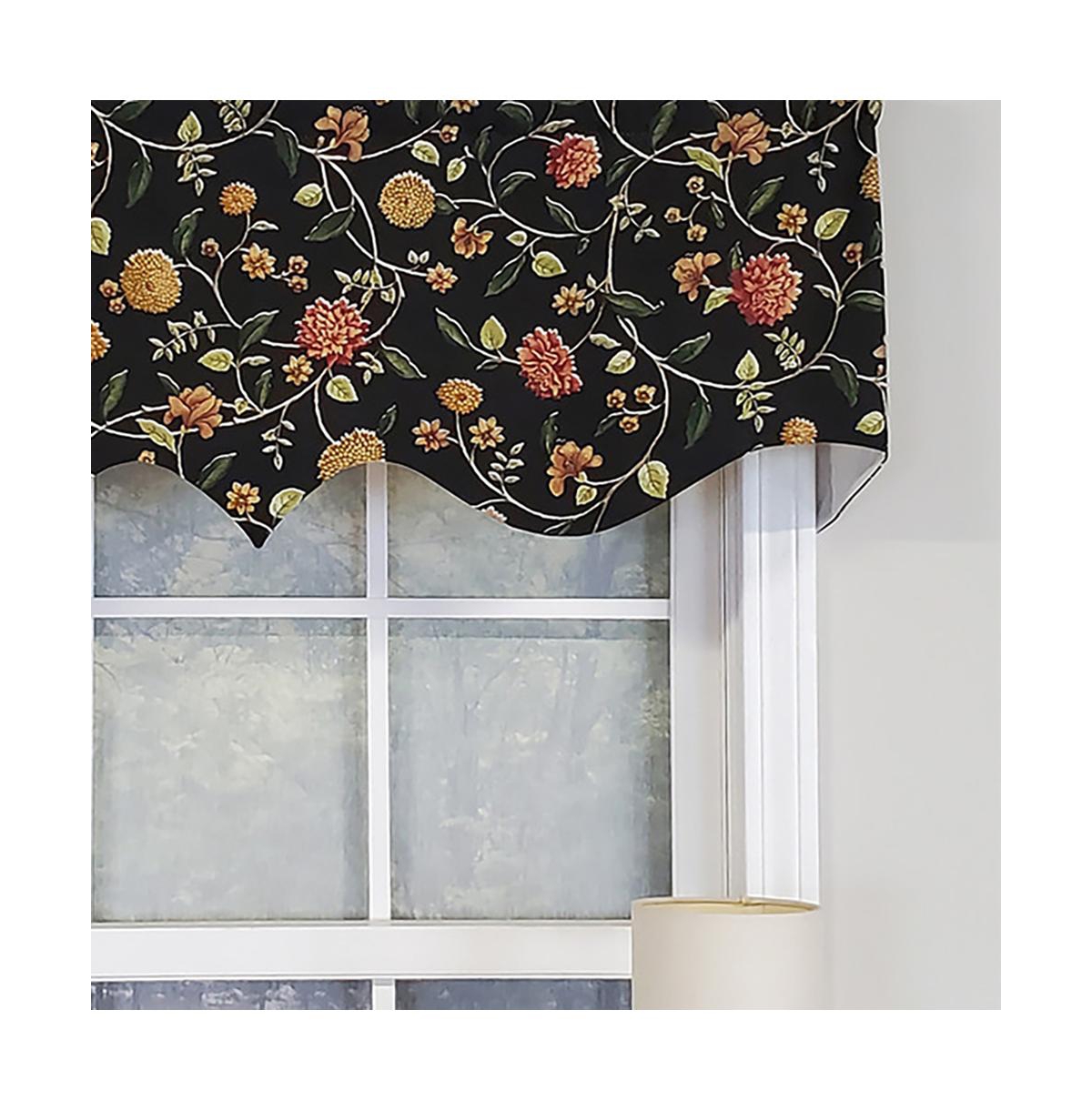 Rlf Home Modern Design Classic Nightfall Regal Style Window Valance 50" x 17" Black