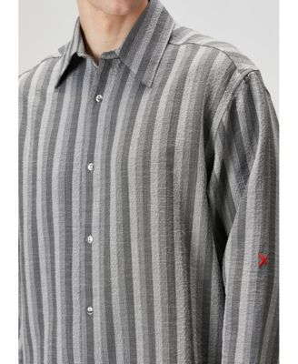Men's Linen-Blend Checked Woven Button-Up Shirt