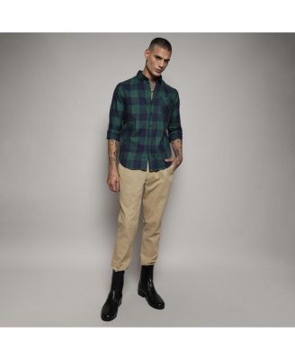 Men's Navy Blue & Forest Green Buffalo Check Shirt