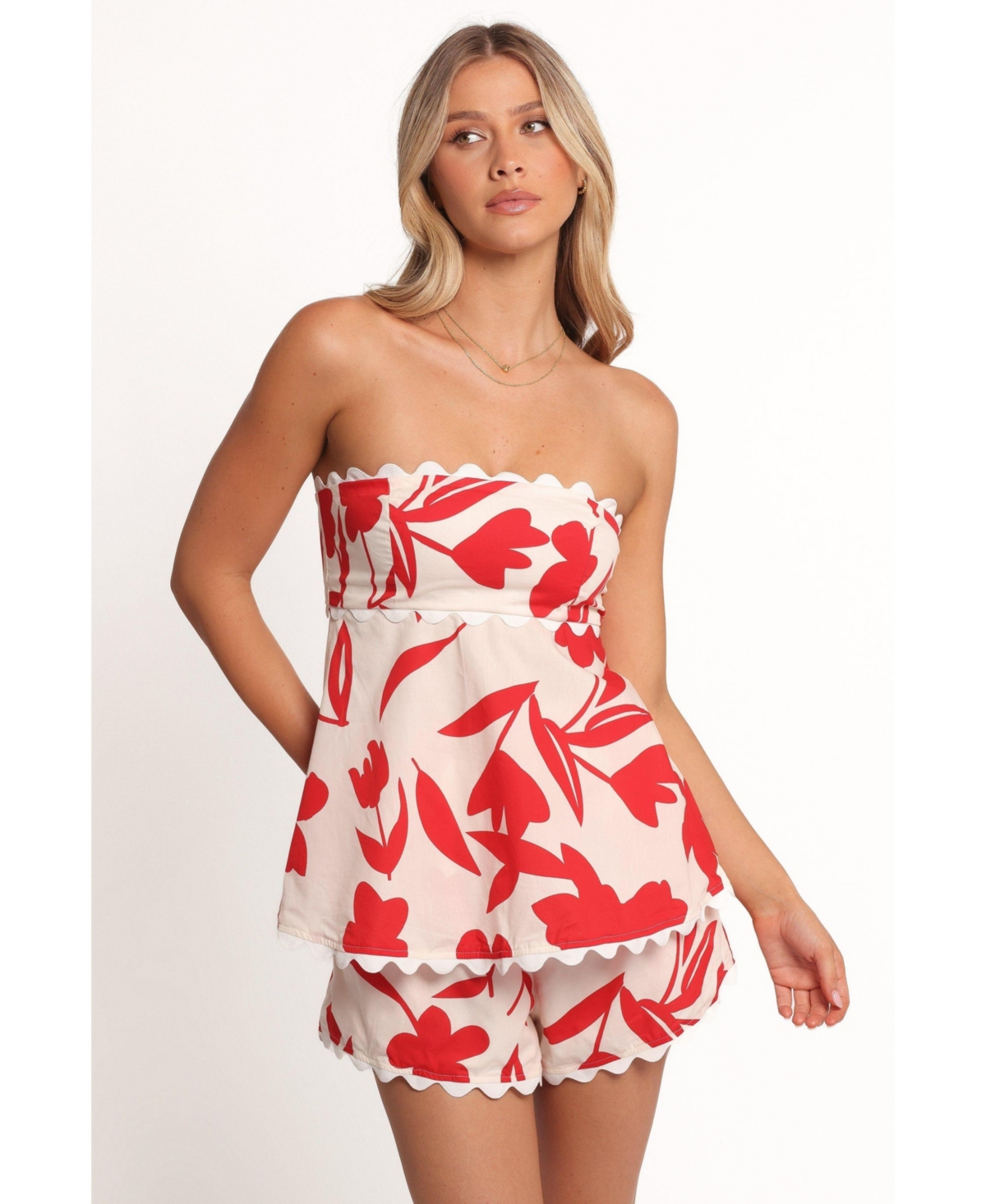 Petal and Pup Women's Ives Strapless Short Set - Red